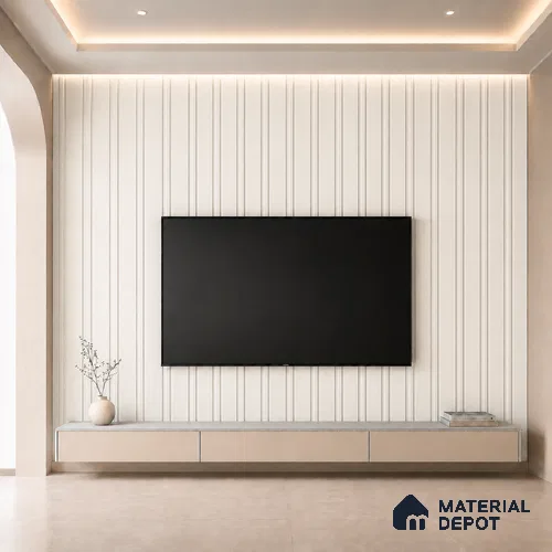 Pearl 10 ft x 0.5 ft (3060x150 mm) Linea Design Interior & Exterior Wall & Ceiling Panel - 15 mm | Suitable for Balcony, Facade & Open Area | Width is Subjected to 5% Variation