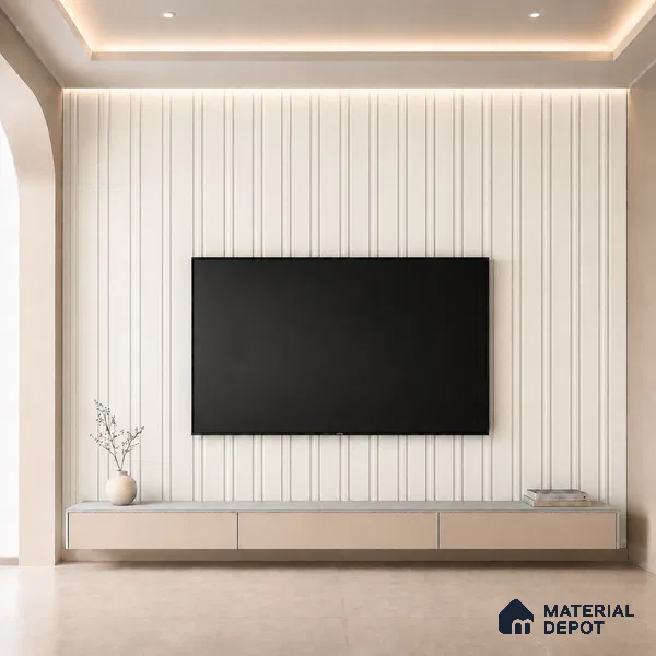 Pearl 10 ft x 0.5 ft (3060x150 mm) Linea Design Interior & Exterior Wall & Ceiling Panel - 15 mm | Suitable for Balcony, Facade & Open Area | Width is Subjected to 5% Variation