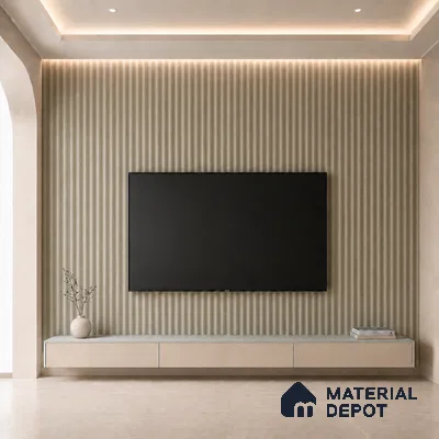 Mocha 10 ft x 0.5 ft (3060x150 mm) Pastel Pyramid Design Interior & Exterior Wall & Ceiling Panel - 15 mm | Suitable for Balcony, Facade & Open Area | Width is Subjected to 5% Variation
