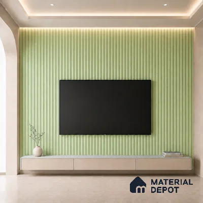 Mint Green 10 ft x 0.5 ft (3060x150 mm) Pastel Pyramid Design Interior & Exterior Wall & Ceiling Panel - 15 mm | Suitable for Balcony, Facade & Open Area | Width is Subjected to 5% Variation