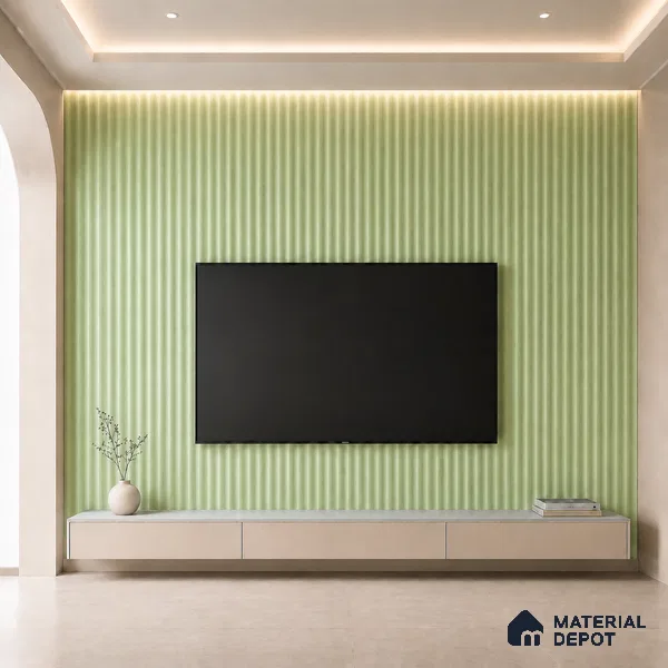 Mint Green 10 ft x 0.5 ft (3060x150 mm) Pastel Pyramid Design Interior & Exterior Wall & Ceiling Panel - 15 mm | Suitable for Balcony, Facade & Open Area | Width is Subjected to 5% Variation