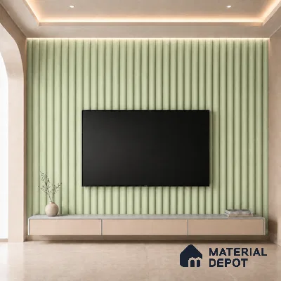 Mint Green 10 ft x 0.6 ft (3060x180 mm) Pastel Arch Design Interior & Exterior Wall & Ceiling Panel - 17 mm | Suitable for Balcony, Facade & Open Area | Width is Subjected to 5% Variation