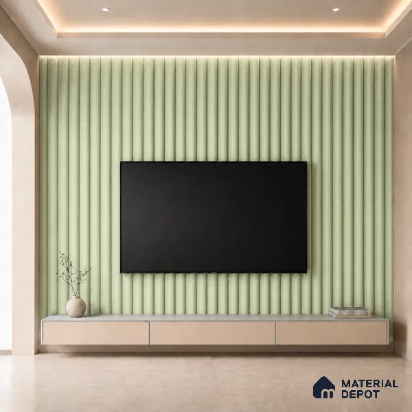 Mint Green 10 ft x 0.6 ft (3060x180 mm) Pastel Arch Design Interior & Exterior Wall & Ceiling Panel - 17 mm | Suitable for Balcony, Facade & Open Area | Width is Subjected to 5% Variation