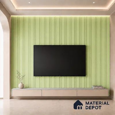 Mint Green 10 ft x 0.5 ft (3060x150 mm) Pastel Linea Design Interior & Exterior Wall & Ceiling Panel - 15 mm | Suitable for Balcony, Facade & Open Area | Width is Subjected to 5% Variation