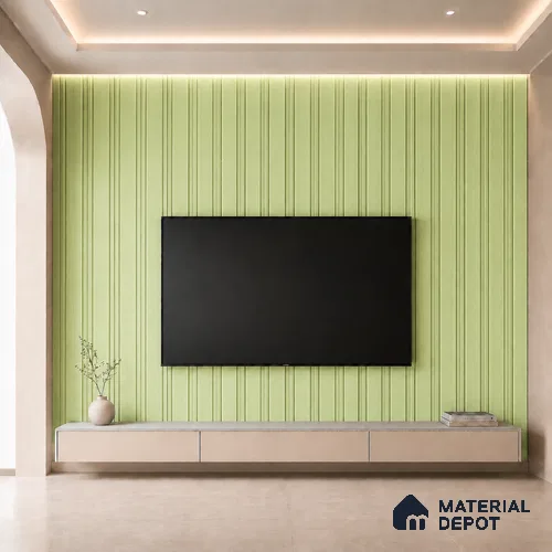 Mint Green 10 ft x 0.5 ft (3060x150 mm) Pastel Linea Design Interior & Exterior Wall & Ceiling Panel - 15 mm | Suitable for Balcony, Facade & Open Area | Width is Subjected to 5% Variation