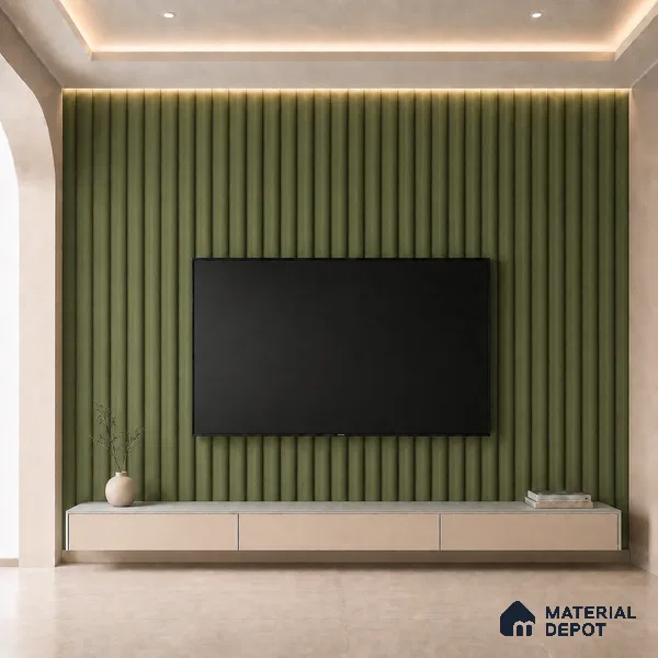 Forest Green 10 ft x 0.6 ft (3060x180 mm) Pastel Arch Design Interior & Exterior Wall & Ceiling Panel - 17 mm | Suitable for Balcony, Facade & Open Area | Width is Subjected to 5% Variation