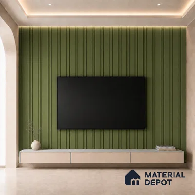 Forest Green 10 ft x 0.5 ft (3060x150 mm) Pastel Linea Design Interior & Exterior Wall & Ceiling Panel - 15 mm | Suitable for Balcony, Facade & Open Area | Width is Subjected to 5% Variation