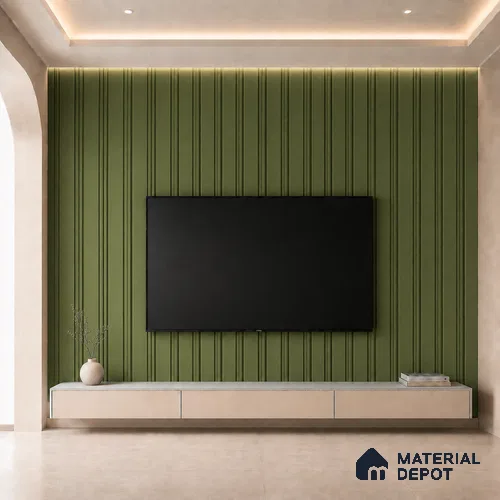 Forest Green 10 ft x 0.5 ft (3060x150 mm) Pastel Linea Design Interior & Exterior Wall & Ceiling Panel - 15 mm | Suitable for Balcony, Facade & Open Area | Width is Subjected to 5% Variation
