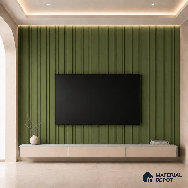 Forest Green 10 ft x 0.5 ft (3060x150 mm) Pastel Linea Design Interior & Exterior Wall & Ceiling Panel - 15 mm | Suitable for Balcony, Facade & Open Area | Width is Subjected to 5% Variation