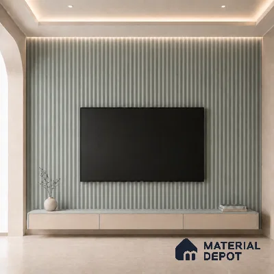 Cloud Grey 10 ft x 0.5 ft (3060x150 mm) Pastel Pyramid Design Interior & Exterior Wall & Ceiling Panel - 15 mm | Suitable for Balcony, Facade & Open Area | Width is Subjected to 5% Variation