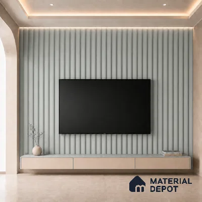 Cloud Grey 10 ft x 0.6 ft (3060x180 mm) Pastel Arch Design Interior & Exterior Wall & Ceiling Panel - 17 mm | Suitable for Balcony, Facade & Open Area | Width is Subjected to 5% Variation