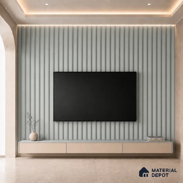 Cloud Grey 10 ft x 0.6 ft (3060x180 mm) Pastel Arch Design Interior & Exterior Wall & Ceiling Panel - 17 mm | Suitable for Balcony, Facade & Open Area | Width is Subjected to 5% Variation