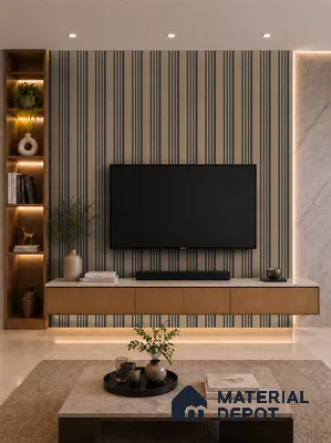 Danish Teak 10 ft x 0.89 ft (3060x270 mm) Unic Dual Tone Design Interior & Exterior Wall & Ceiling Panel - 15 mm | Suitable for Balcony, Facade & Open Area | Width is Subjected to 5% Variation