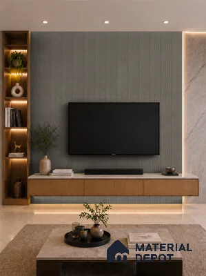 Oak Noir 10 ft x 0.85 ft (3060x260 mm) Prism Design Interior & Exterior Wall & Ceiling Panel - 21 mm | Suitable for Balcony, Facade & Open Area | Width is Subjected to 5% Variation