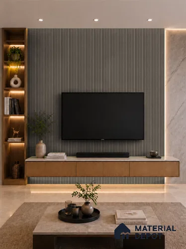 Oak Noir 10 ft x 0.89 ft (3060x270 mm) Stripes Design Interior & Exterior Wall & Ceiling Panel - 20 mm | Suitable for Balcony, Facade & Open Area | Width is Subjected to 5% Variation