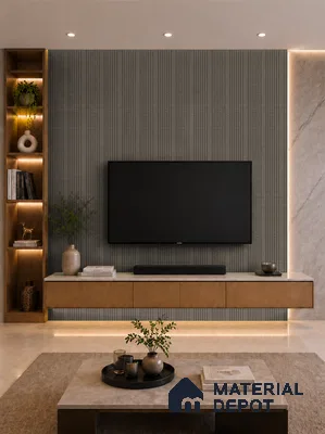 Oak Noir 10 ft x 0.89 ft (3060x270 mm) Unic Design Interior & Exterior Wall & Ceiling Panel - 15 mm | Suitable for Balcony, Facade & Open Area | Width is Subjected to 5% Variation