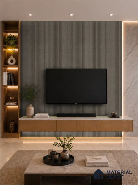 Oak Noir 10 ft x 0.89 ft (3060x270 mm) Unic Design Interior & Exterior Wall & Ceiling Panel - 15 mm | Suitable for Balcony, Facade & Open Area | Width is Subjected to 5% Variation