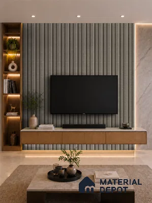 Oak Noir 10 ft x 0.89 ft (3060x270 mm) Wave Design Interior & Exterior Wall & Ceiling Panel - 16 mm | Suitable for Balcony, Facade & Open Area | Width is Subjected to 5% Variation