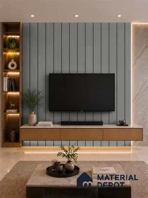 White Mist 10 ft x 0.85 ft (3060x260 mm) Prism Dual Tone Design Interior & Exterior Wall & Ceiling Panel - 21 mm | Suitable for Balcony, Facade & Open Area | Width is Subjected to 5% Variation