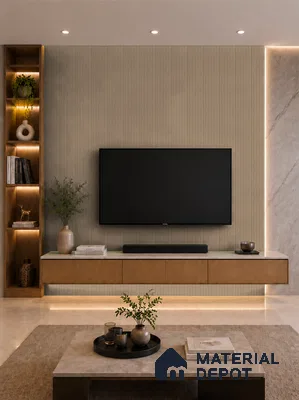Noce Grande 10 ft x 0.85 ft (3060x260 mm) Prism Design Interior & Exterior Wall & Ceiling Panel - 21 mm | Suitable for Balcony, Facade & Open Area | Width is Subjected to 5% Variation