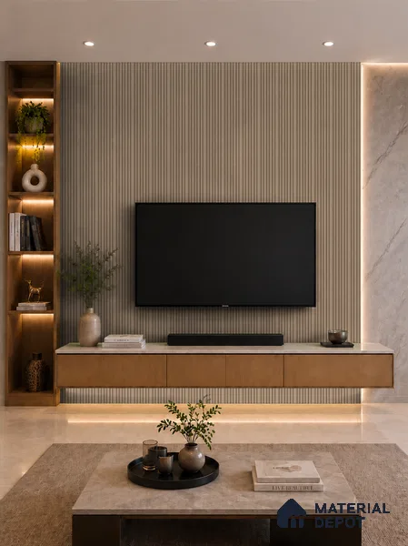 Noce Grande 10 ft x 0.89 ft (3060x270 mm) Stripes Design Interior & Exterior Wall & Ceiling Panel - 20 mm | Suitable for Balcony, Facade & Open Area | Width is Subjected to 5% Variation
