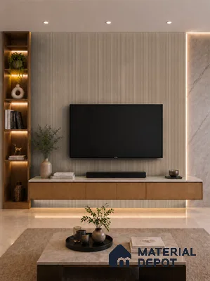 Noce Grande 10 ft x 0.89 ft (3060x270 mm) Unic Design Interior & Exterior Wall & Ceiling Panel - 15 mm | Suitable for Balcony, Facade & Open Area | Width is Subjected to 5% Variation