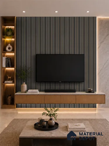 Noce Grande 10 ft x 0.89 ft (3060x270 mm) Stripes Dual Tone Design Interior & Exterior Wall & Ceiling Panel - 20 mm | Suitable for Balcony, Facade & Open Area | Width is Subjected to 5% Variation