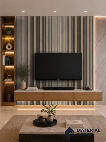 Noce Grande 10 ft x 0.89 ft (3060x270 mm) Unic Dual Tone Design Interior & Exterior Wall & Ceiling Panel - 15 mm | Suitable for Balcony, Facade & Open Area | Width is Subjected to 5% Variation