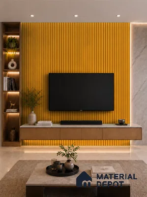 Gold Maple 10 ft x 0.7 ft (3060x215 mm) Dome Design Interior & Exterior Wall & Ceiling Panel - 20 mm | Suitable for Balcony, Facade & Open Area | Width is Subjected to 5% Variation