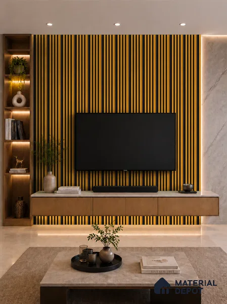 Gold Maple 10 ft x 0.7 ft (3060x215 mm) Dome Dual Black Design Interior & Exterior Wall & Ceiling Panel - 20 mm | Suitable for Balcony, Facade & Open Area | Width is Subjected to 5% Variation