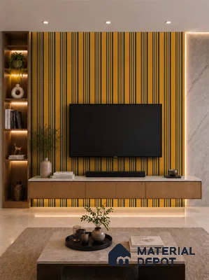 Gold Maple 10 ft x 0.89 ft (3060x270 mm) Unic Dual Tone Design Interior & Exterior Wall & Ceiling Panel - 15 mm | Suitable for Balcony, Facade & Open Area | Width is Subjected to 5% Variation