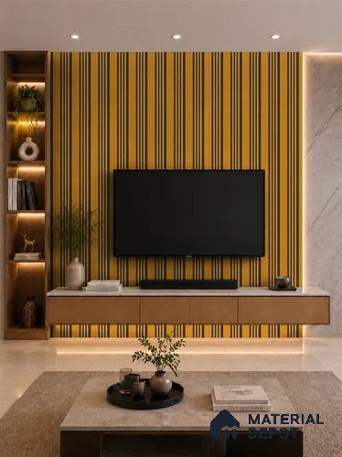 Gold Maple 10 ft x 0.89 ft (3060x270 mm) Unic Dual Tone Design Interior & Exterior Wall & Ceiling Panel - 15 mm | Suitable for Balcony, Facade & Open Area | Width is Subjected to 5% Variation