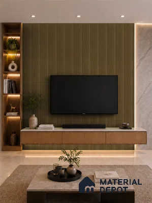 Spiced Walnut 10 ft x 0.89 ft (3060x270 mm) Unic Design Interior & Exterior Wall & Ceiling Panel - 15 mm | Suitable for Balcony, Facade & Open Area | Width is Subjected to 5% Variation