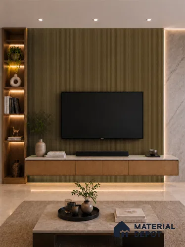 Spiced Walnut 10 ft x 0.89 ft (3060x270 mm) Unic Design Interior & Exterior Wall & Ceiling Panel - 15 mm | Suitable for Balcony, Facade & Open Area | Width is Subjected to 5% Variation