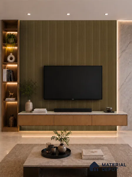 Spiced Walnut 10 ft x 0.89 ft (3060x270 mm) Unic Design Interior & Exterior Wall & Ceiling Panel - 15 mm | Suitable for Balcony, Facade & Open Area | Width is Subjected to 5% Variation