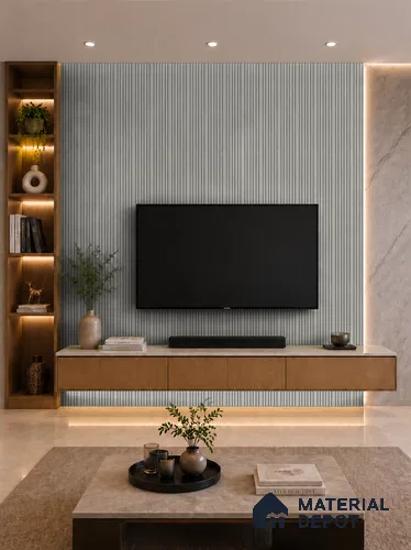 Armani Grey 10 ft x 0.89 ft (3060x270 mm) Stripes Design Interior & Exterior Wall & Ceiling Panel - 20 mm | Suitable for Balcony, Facade & Open Area | Width is Subjected to 5% Variation