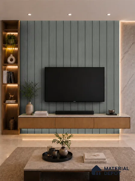 Armani Grey 10 ft x 0.85 ft (3060x260 mm) Prism Dual Tone Design Interior & Exterior Wall & Ceiling Panel - 21 mm | Suitable for Balcony, Facade & Open Area | Width is Subjected to 5% Variation