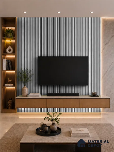 Royal Statuario 10 ft x 0.85 ft (3060x260 mm) Prism Dual Tone Design Interior & Exterior Wall & Ceiling Panel - 21 mm | Suitable for Balcony, Facade & Open Area | Width is Subjected to 5% Variation
