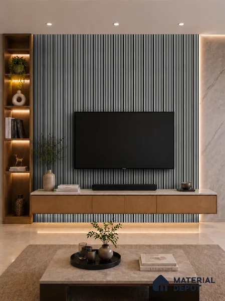 Royal Statuario 10 ft x 0.89 ft (3060x270 mm) Stripes Dual Tone Design Interior & Exterior Wall & Ceiling Panel - 20 mm | Suitable for Balcony, Facade & Open Area | Width is Subjected to 5% Variation