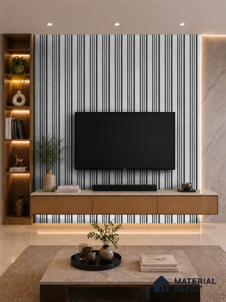 Royal Statuario 10 ft x 0.89 ft (3060x270 mm) Unic Dual Tone Design Interior & Exterior Wall & Ceiling Panel - 15 mm | Suitable for Balcony, Facade & Open Area | Width is Subjected to 5% Variation