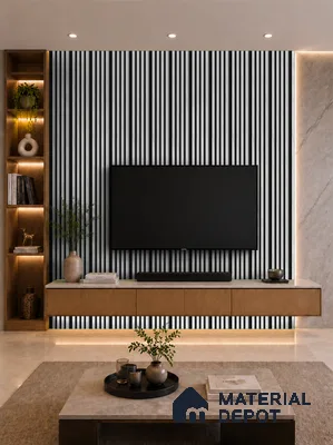 Royal Statuario 10 ft x 0.7 ft (3060x215 mm) Dome Dual Black Design Interior & Exterior Wall & Ceiling Panel - 20 mm | Suitable for Balcony, Facade & Open Area | Width is Subjected to 5% Variation