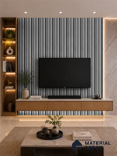 Royal Statuario 10 ft x 0.7 ft (3060x215 mm) Dome Dual Black Design Interior & Exterior Wall & Ceiling Panel - 20 mm | Suitable for Balcony, Facade & Open Area | Width is Subjected to 5% Variation
