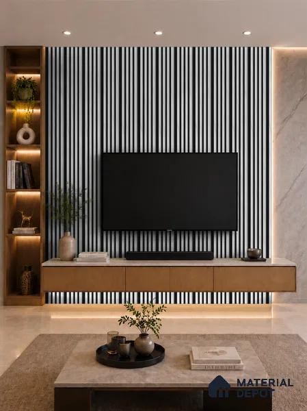 Royal Statuario 10 ft x 0.7 ft (3060x215 mm) Dome Dual Black Design Interior & Exterior Wall & Ceiling Panel - 20 mm | Suitable for Balcony, Facade & Open Area | Width is Subjected to 5% Variation