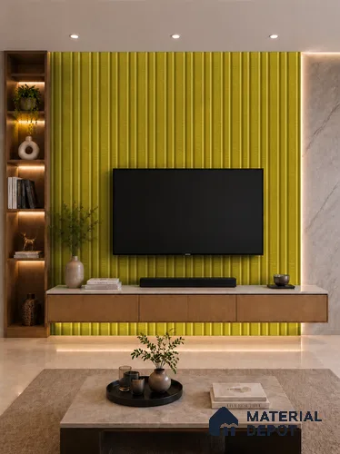Oro 10 ft x 0.89 ft (3060x270 mm) Wave Design Interior & Exterior Wall & Ceiling Panel - 16 mm | Suitable for Balcony, Facade & Open Area | Width is Subjected to 5% Variation