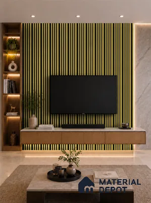 Oro 10 ft x 0.7 ft (3060x215 mm) Dome Dual Black Design Interior & Exterior Wall & Ceiling Panel - 20 mm | Suitable for Balcony, Facade & Open Area | Width is Subjected to 5% Variation