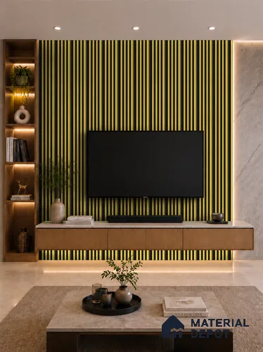 Oro 10 ft x 0.7 ft (3060x215 mm) Dome Dual Black Design Interior & Exterior Wall & Ceiling Panel - 20 mm | Suitable for Balcony, Facade & Open Area | Width is Subjected to 5% Variation