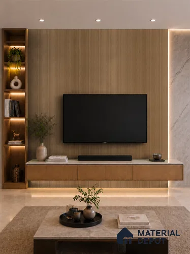 Rame 10 ft x 0.85 ft (3060x260 mm) Prism Design Interior & Exterior Wall & Ceiling Panel - 21 mm | Suitable for Balcony, Facade & Open Area | Width is Subjected to 5% Variation