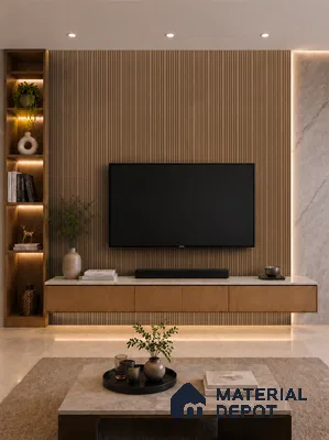 Rame 10 ft x 0.89 ft (3060x270 mm) Stripes Design Interior & Exterior Wall & Ceiling Panel - 20 mm | Suitable for Balcony, Facade & Open Area | Width is Subjected to 5% Variation
