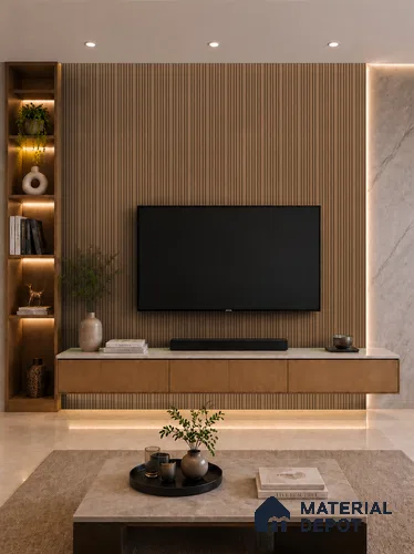 Rame 10 ft x 0.89 ft (3060x270 mm) Stripes Design Interior & Exterior Wall & Ceiling Panel - 20 mm | Suitable for Balcony, Facade & Open Area | Width is Subjected to 5% Variation