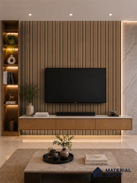 Rame 10 ft x 0.89 ft (3060x270 mm) Wave Design Interior & Exterior Wall & Ceiling Panel - 16 mm | Suitable for Balcony, Facade & Open Area | Width is Subjected to 5% Variation